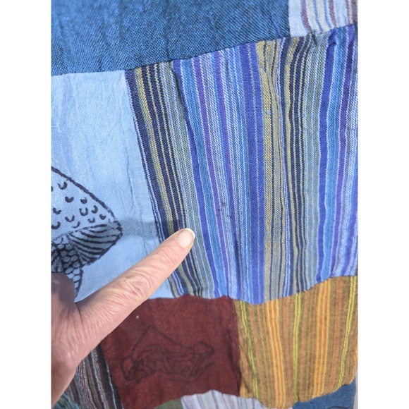 Kathmandu One Size Cotton Patchwork Maxi Dress Overall Hippie Oversized - Picture 3 of 8